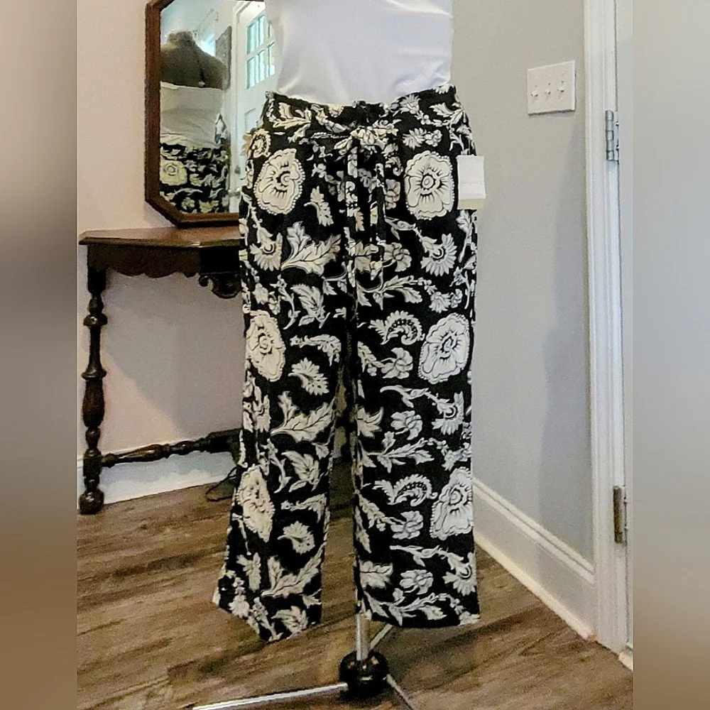NWT 3X Calligraphie Linen Pants - Picture 1 of 7